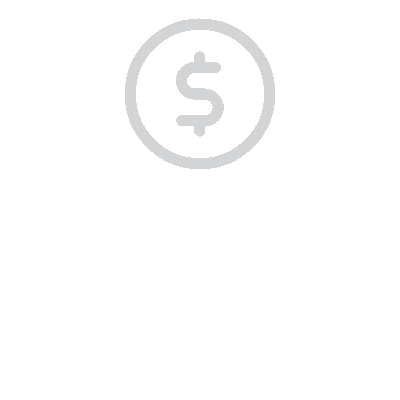 Icon of three people figures with a dollar sign coin above them, representing financial community or funding.