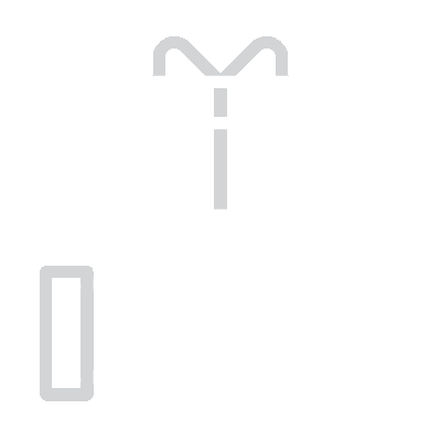 White outline icon of a hand holding a gift box with a ribbon, on a black background.
